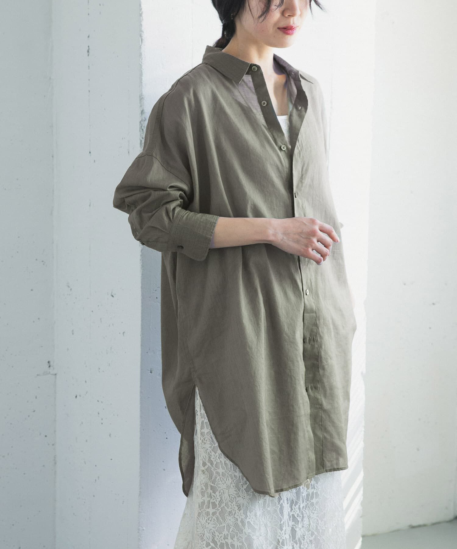 URBAN RESEARCH DOORS「『WEB/一部店舗限定カラー』ラミーコットンビックシャツ」|シャツ・ブラウス|