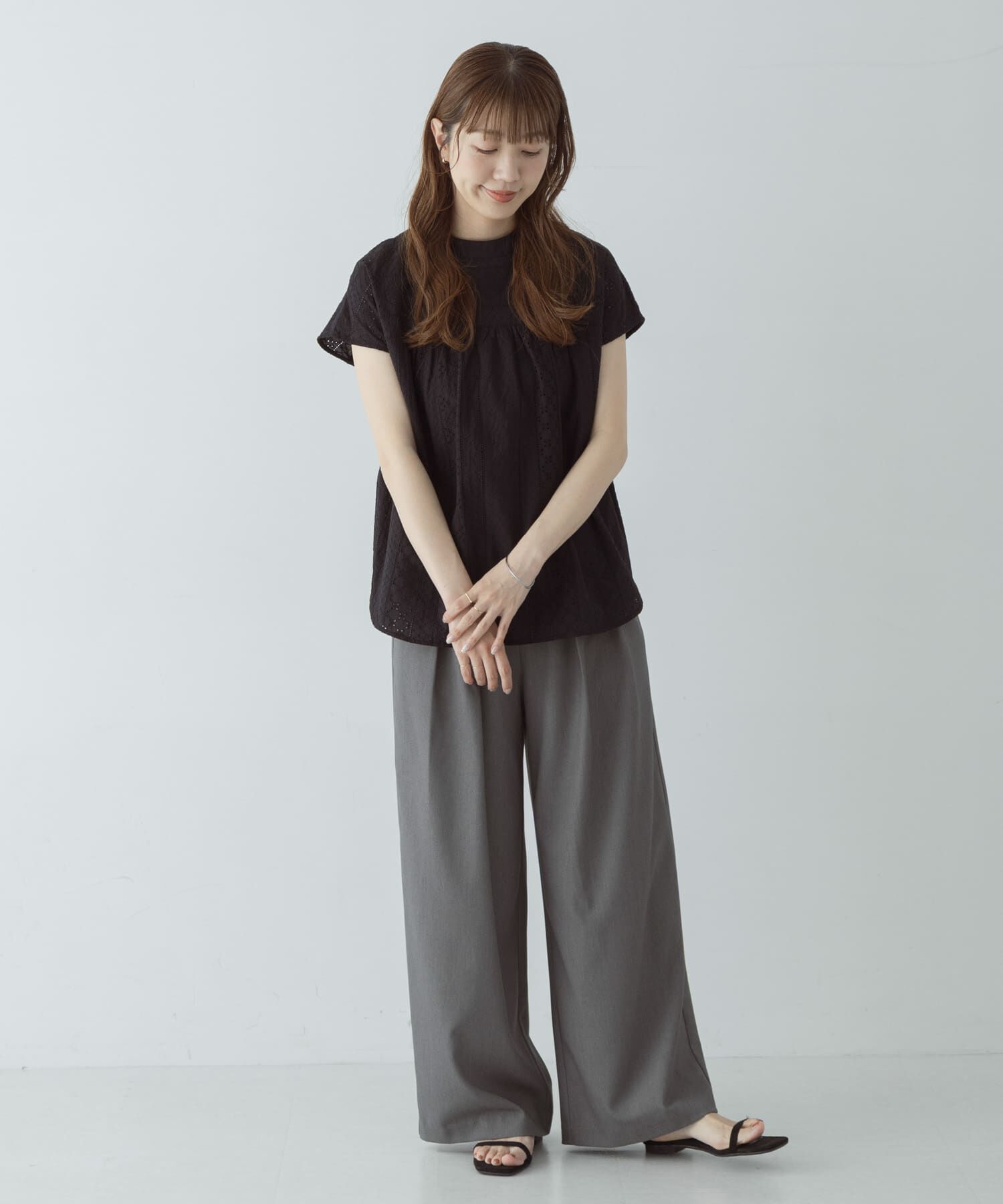 Sonny Label 「『WEB限定』バンドカラーコットンレースシャツ」|シャツ・ブラウス|