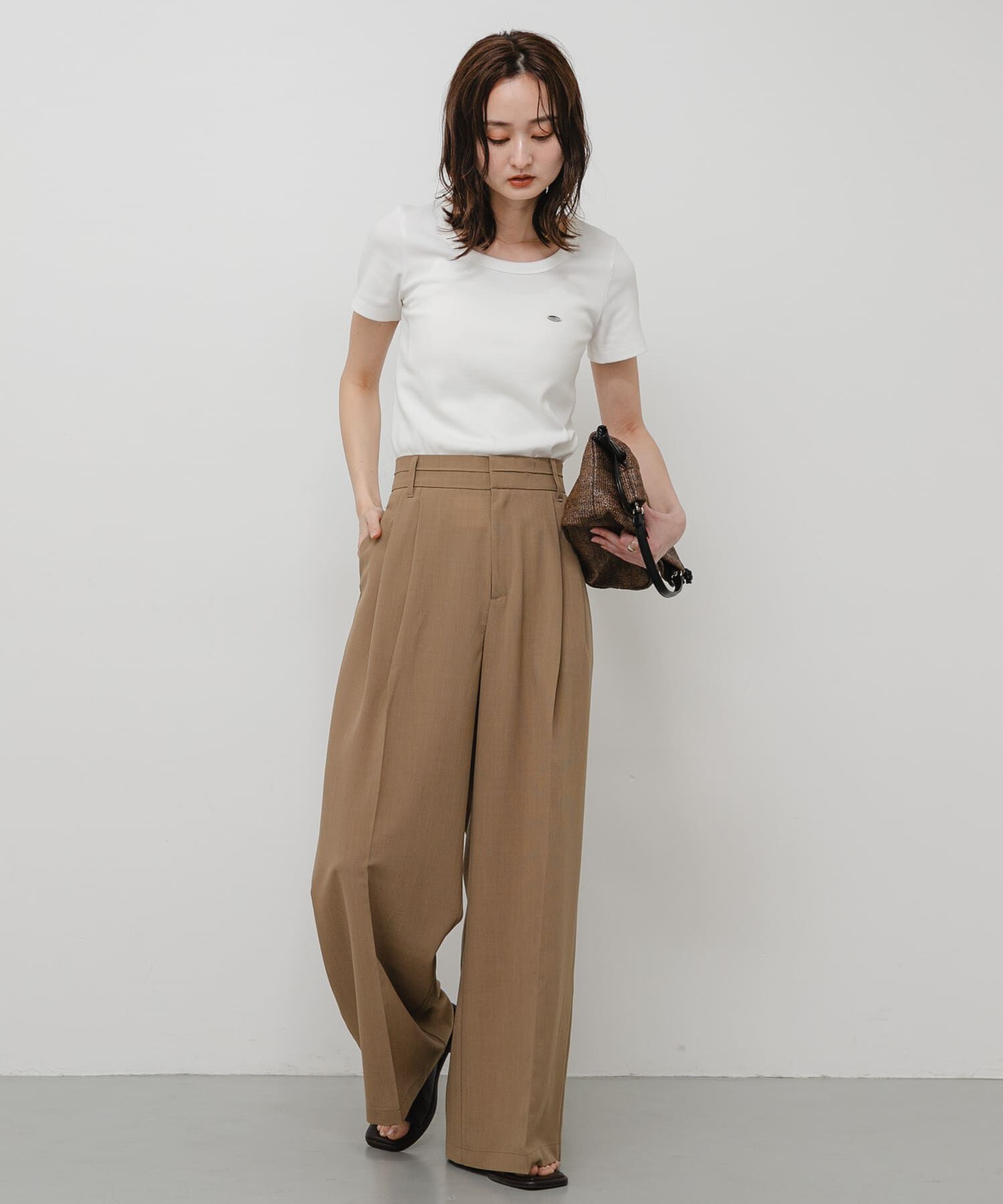 SENSE OF PLACE by URBAN RESEARCH「ラウンドネックリブTシャツ(半袖)」|Tシャツ・カットソー|