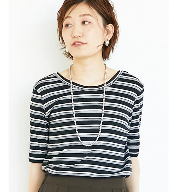  「マルチボーダーリブTシャツ」|Tシャツ・カットソー|