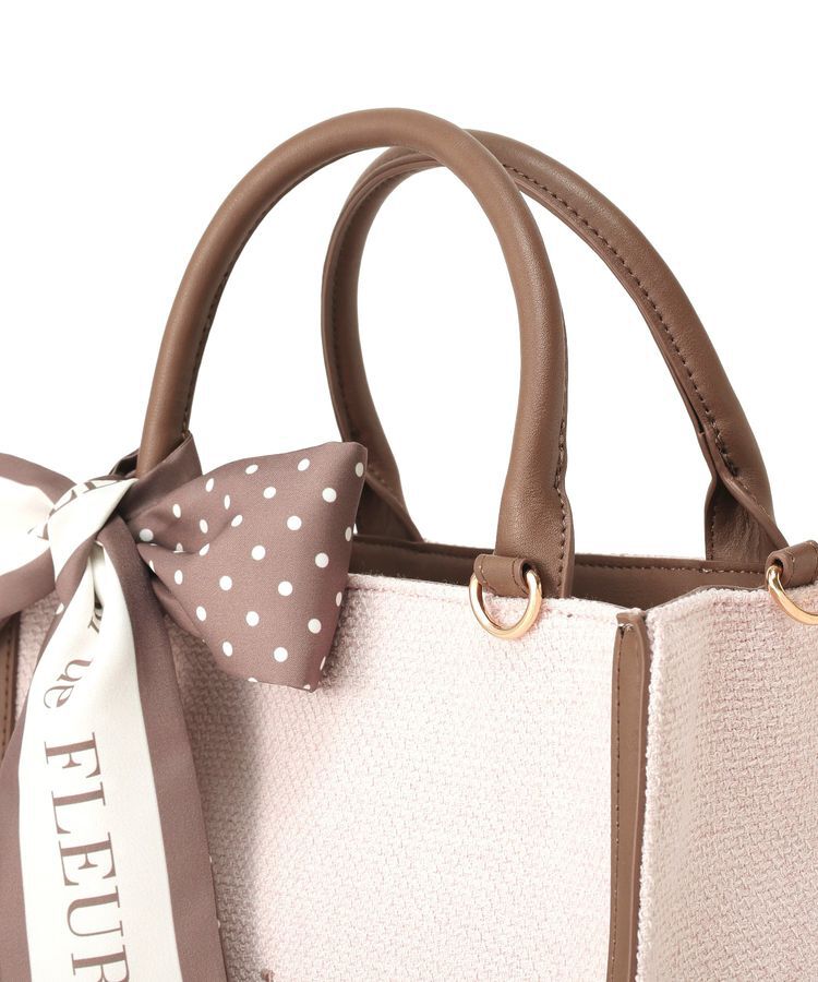 Maison de FLEUR「スカーフ付きツイードスクエア2Wayトート」|トートバッグ|