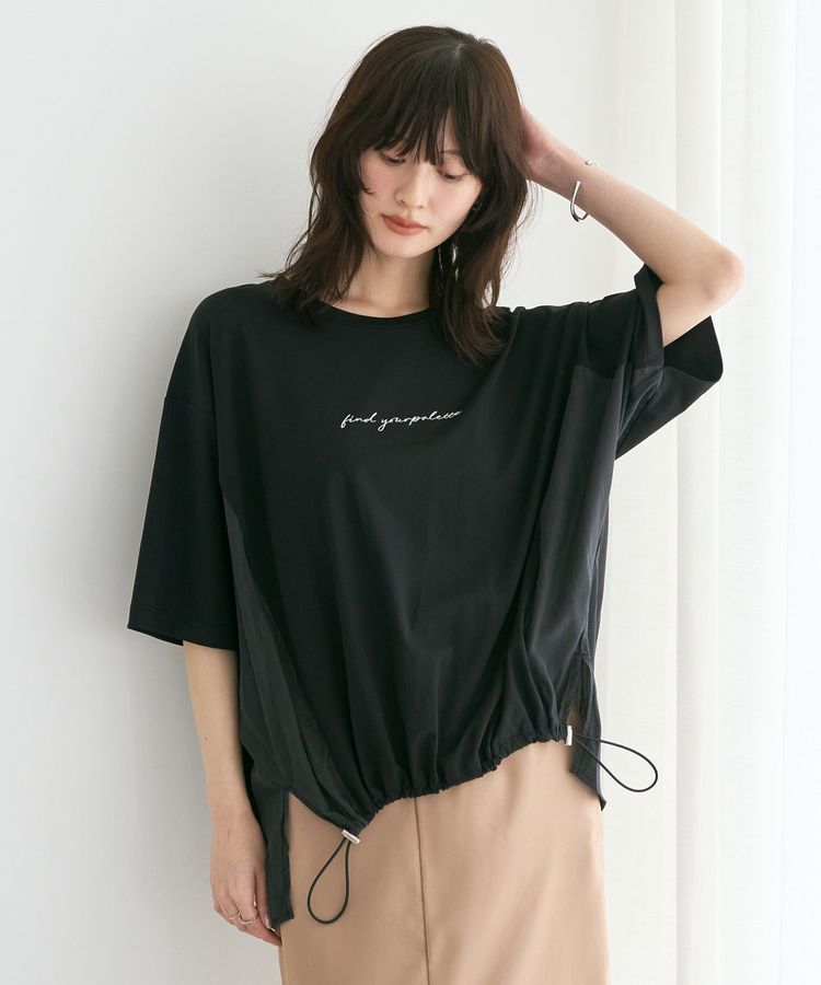 YECCA VECCA「裾ドロストデザインロゴTee」|Tシャツ・カットソー|
