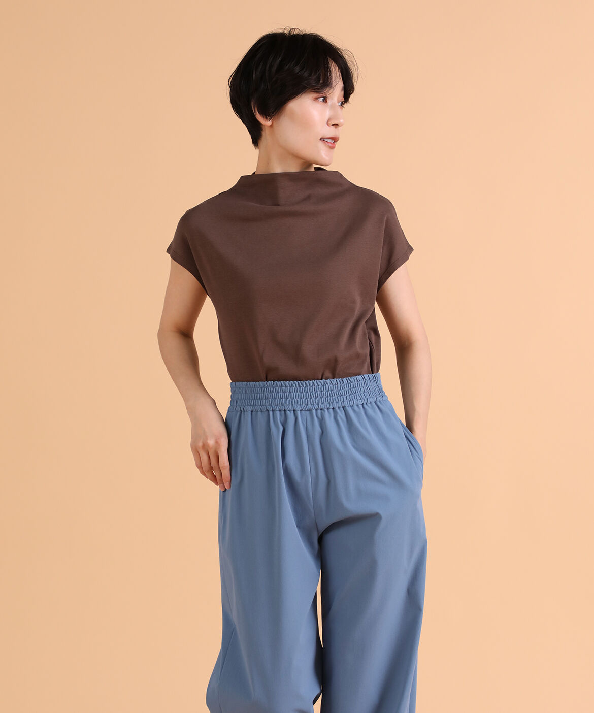 DAY by DAY it&rsquo;s international「ボトルネックカットソー《スビン綿MIXフライス》」|Tシャツ・カットソー|ダークブラウ 4