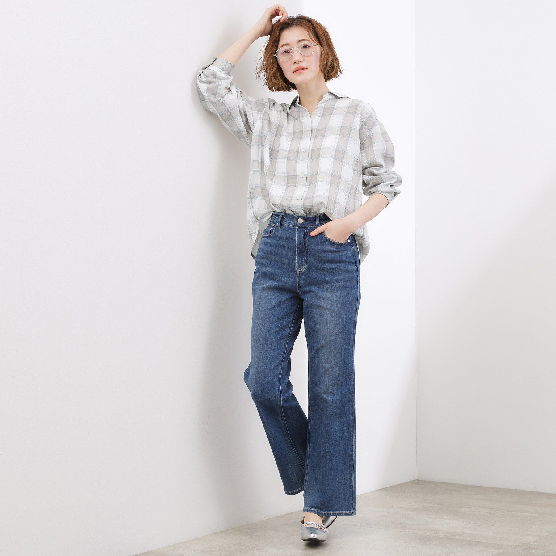grove「【大人の抜け感】オンブレーチェックシャツ」|シャツ・ブラウス|