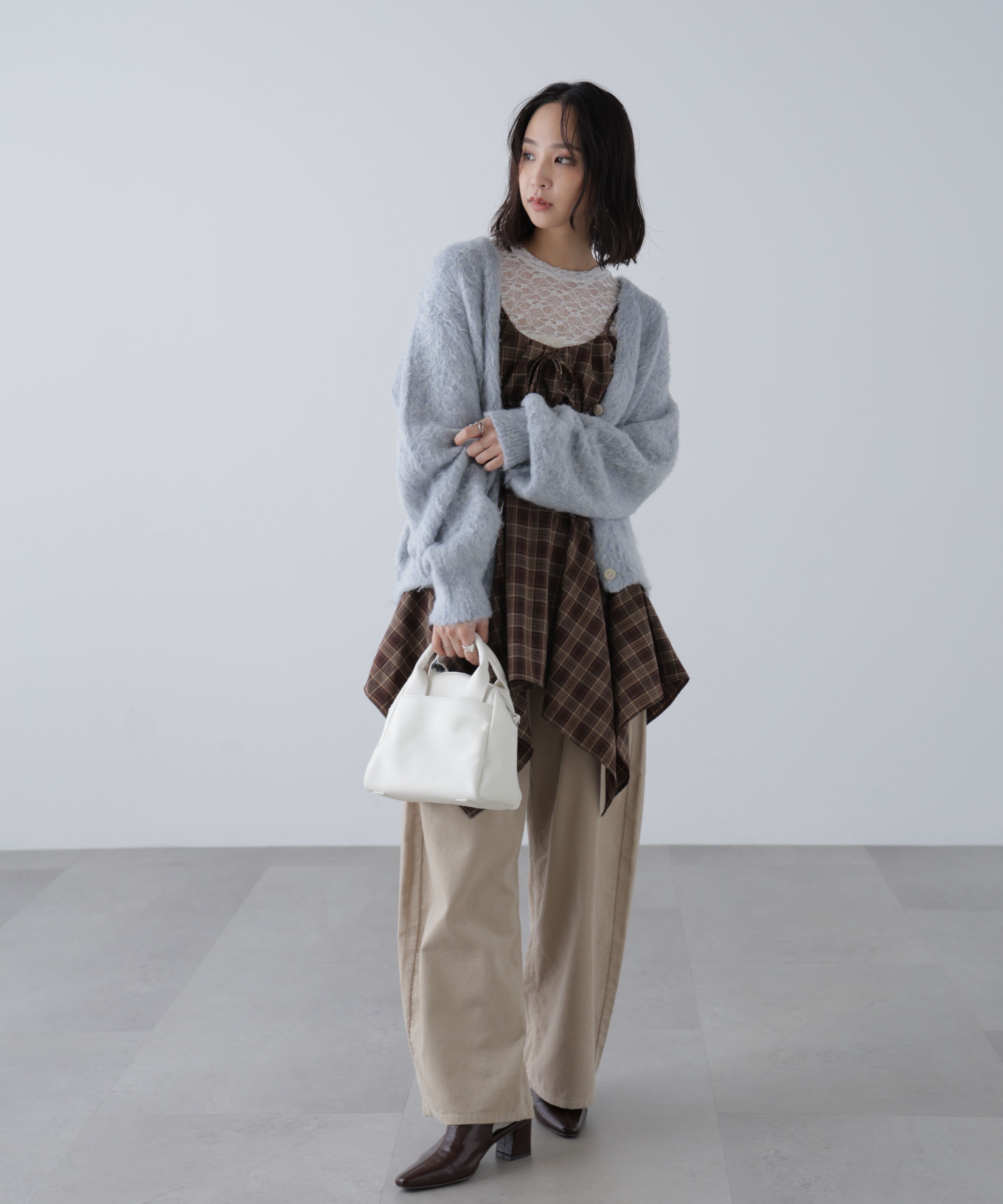  「ショート丈レーストップス」|Tシャツ・カットソー|