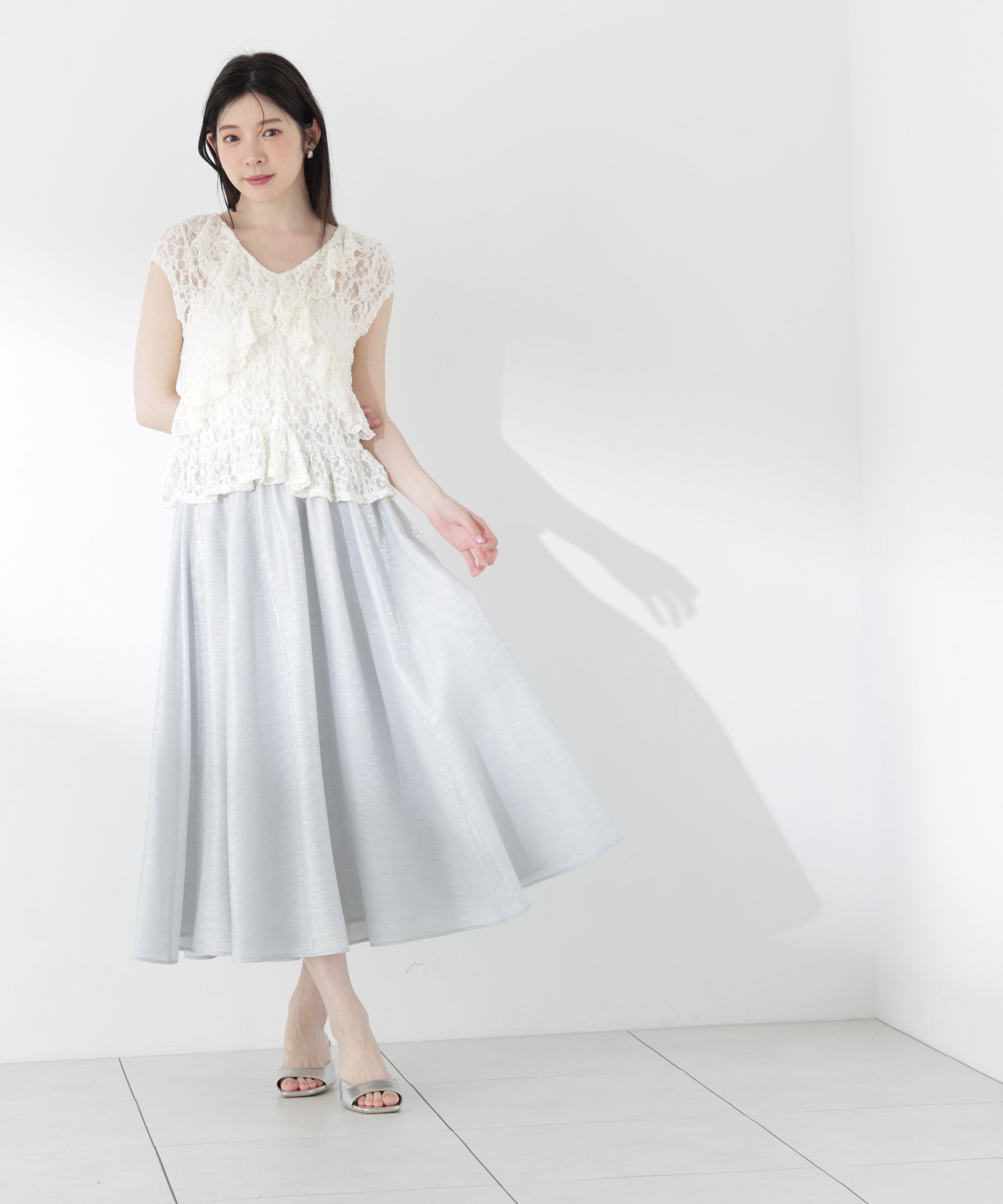PROPORTION BODY DRESSING「ラッフルカットレーストップス」|Tシャツ・カットソー|