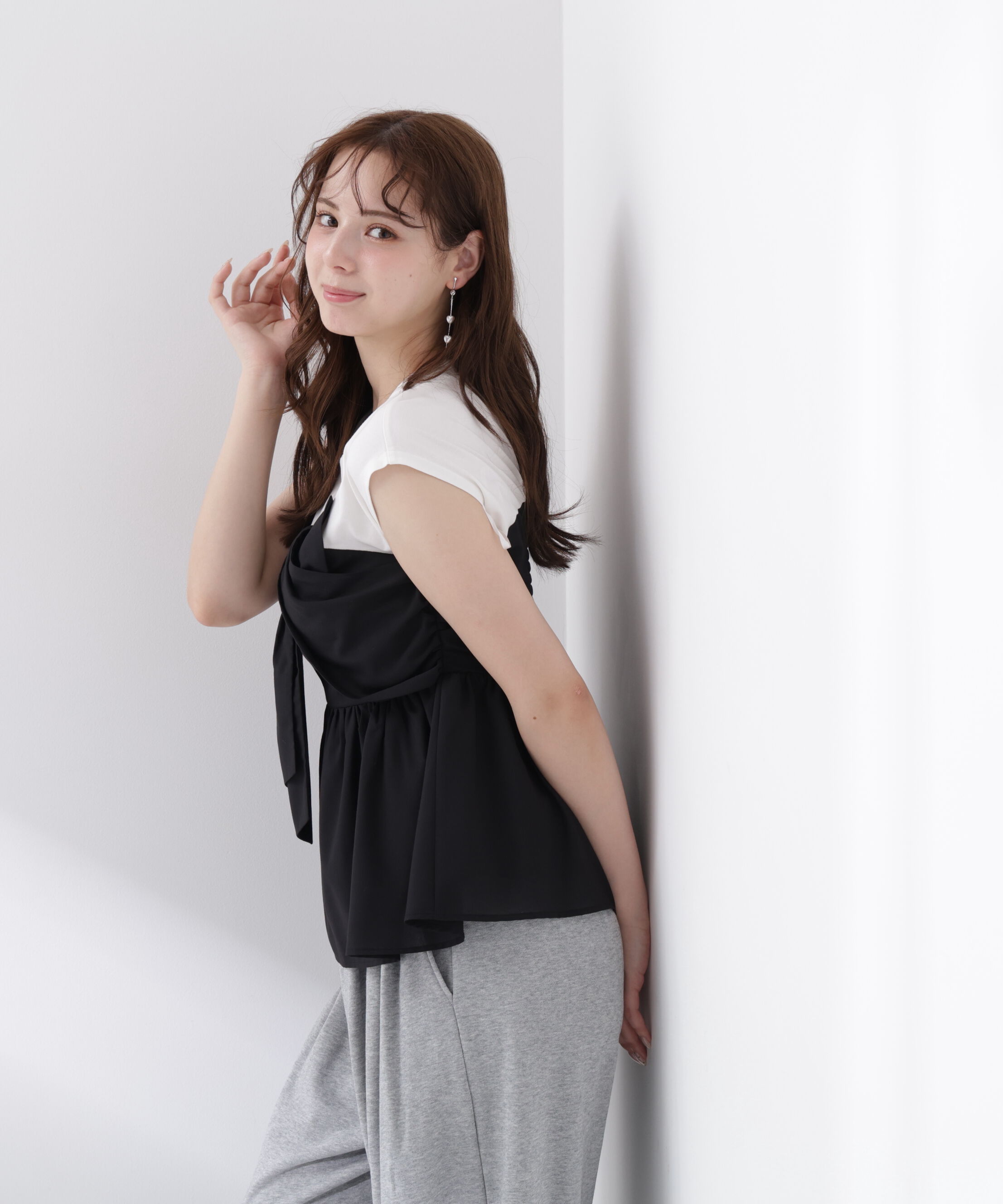 PROPORTION BODY DRESSING「フロントリボンドッキングカットソー」|Tシャツ・カットソー|