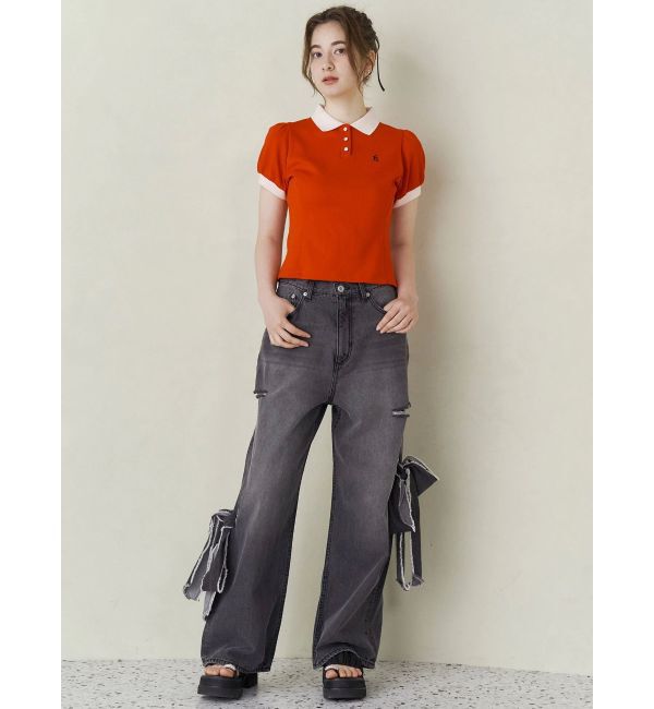 CALNAMUR「2WAY RIBBON DETAILS DENIM/2WAY リボンディティールデニム」|デニム|