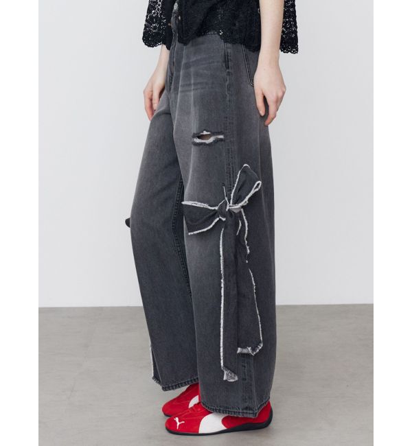 CALNAMUR「2WAY RIBBON DETAILS DENIM/2WAY リボンディティールデニム」|デニム|