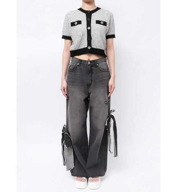 CALNAMUR「2WAY RIBBON DETAILS DENIM/2WAY リボンディティールデニム」|デニム|