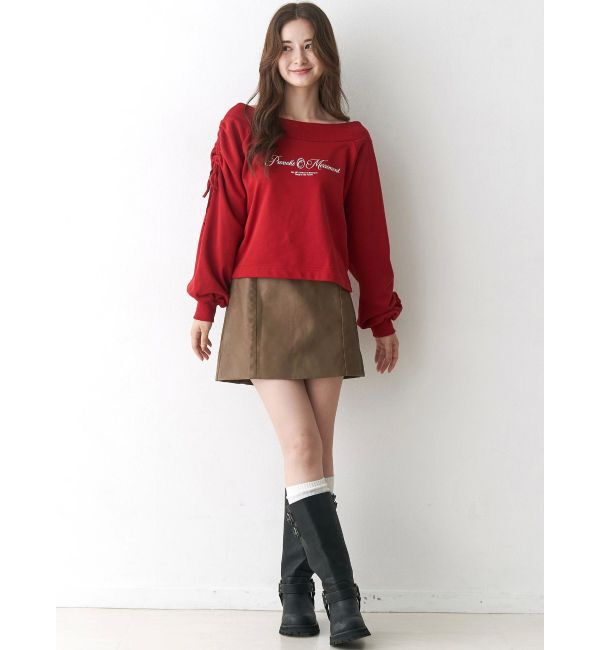 CALNAMUR「2WAY オフショルリボンスウェットプルオーバー」|Tシャツ・カットソー|