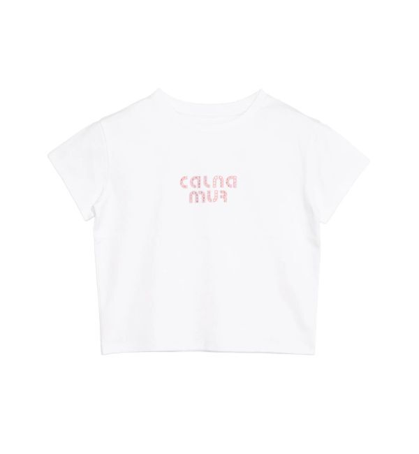 CALNAMUR「ビジューロゴコンパクトTシャツ」|Tシャツ・カットソー|
