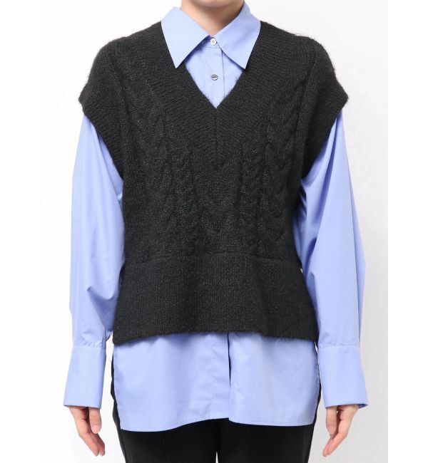 ELENDEEK「CABLE VEST DOCKING SH」|シャツ・ブラウス|