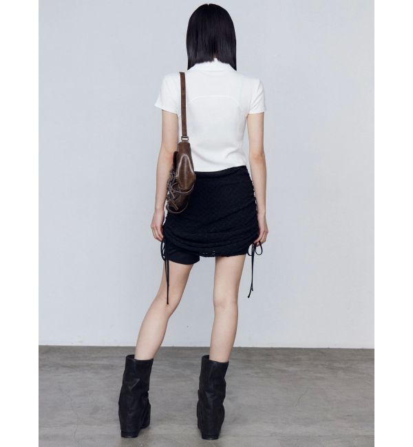 EMODA「リブカッティングショートスリーブトップ」|Tシャツ・カットソー|