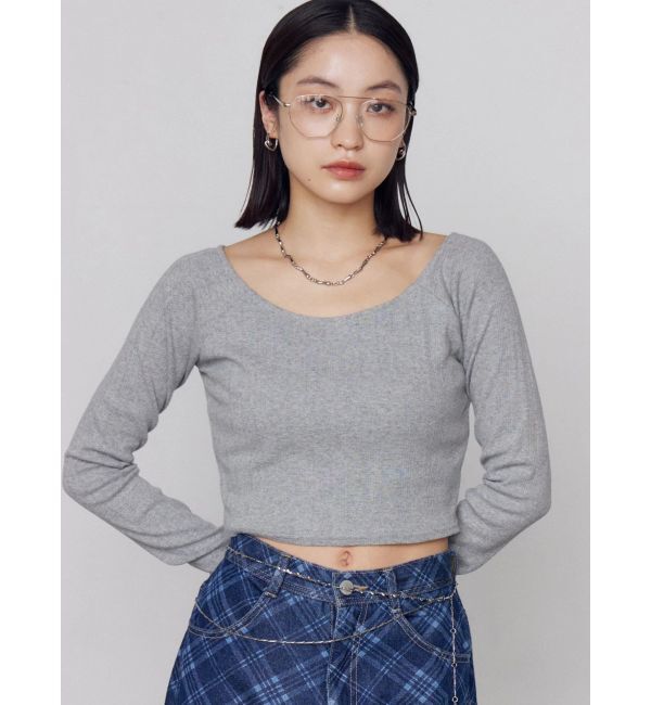 EMODA「アイレットクロップドロングスリーブTシャツ」|Tシャツ・カットソー|