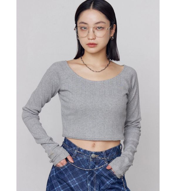 EMODA「アイレットクロップドロングスリーブTシャツ」|Tシャツ・カットソー|