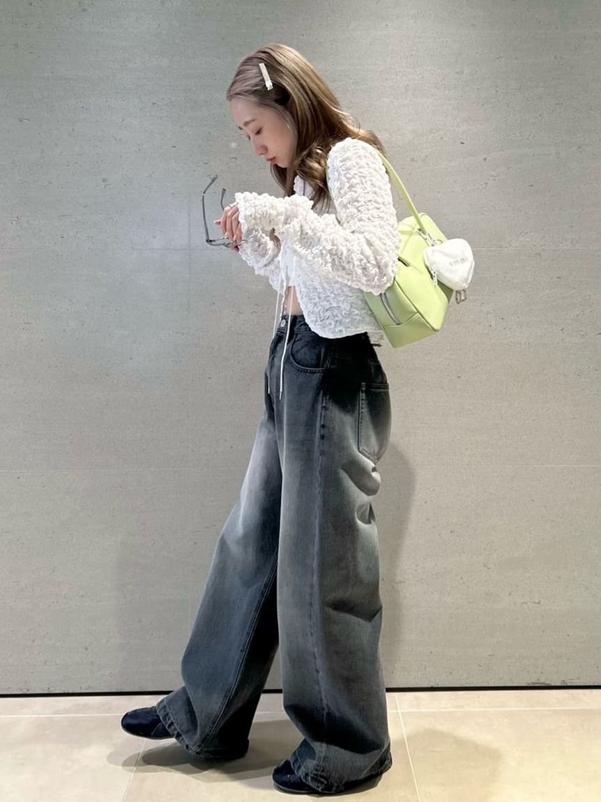 emmi atelier「ウエストゴムルーズデニムパンツ」|デニム|