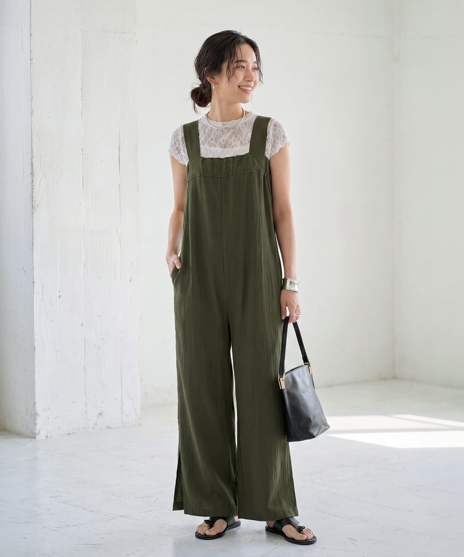 STYLE DELI「下に着る半袖レーシィーストレッチトップス」|Tシャツ・カットソー|