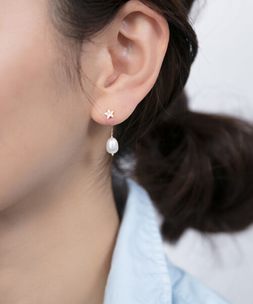 JUPITER「【K10】ダイヤモンドスターピアス /片耳」|ピアス|