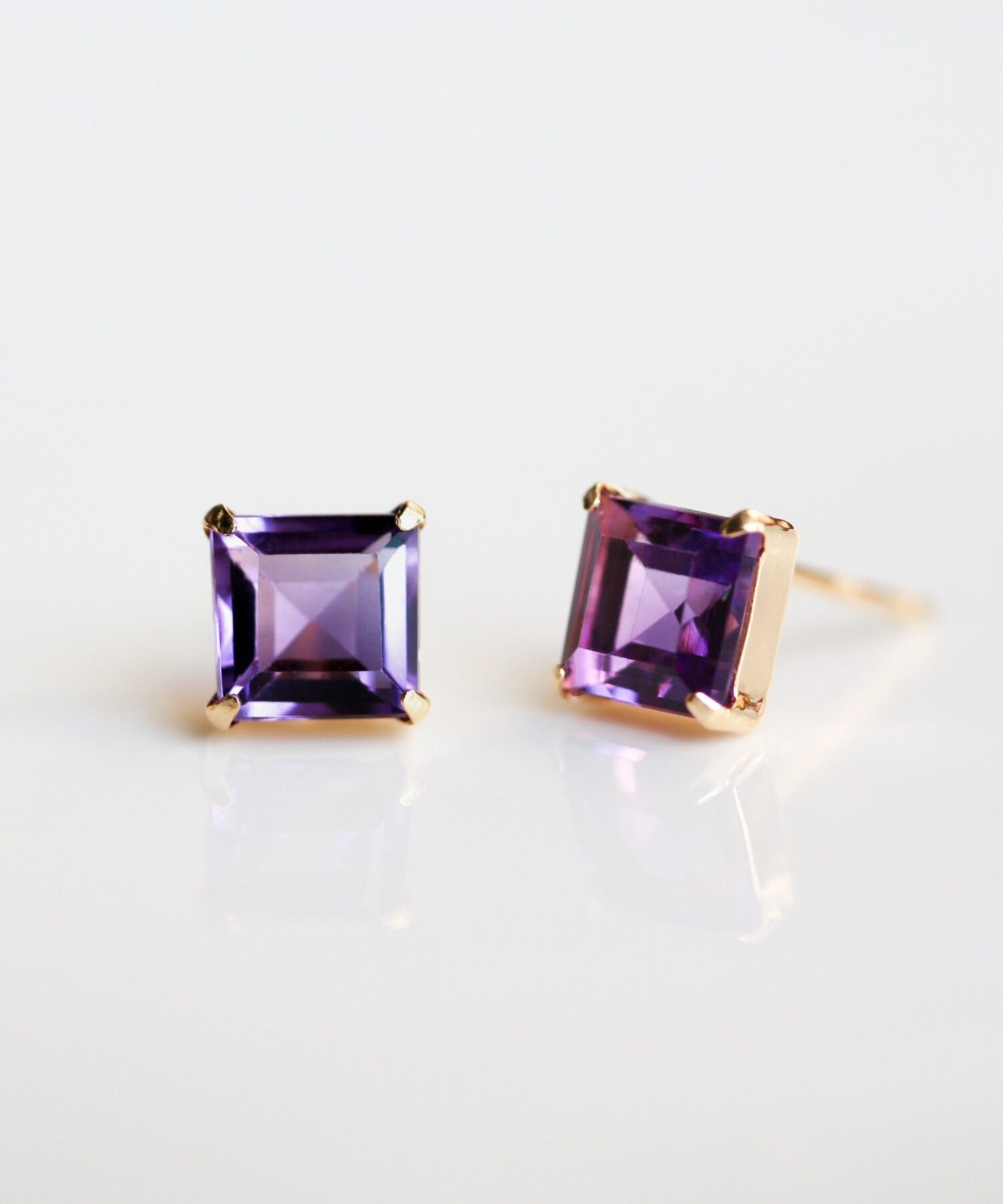  「アメジスト ピアス | K18 」|ピアス|