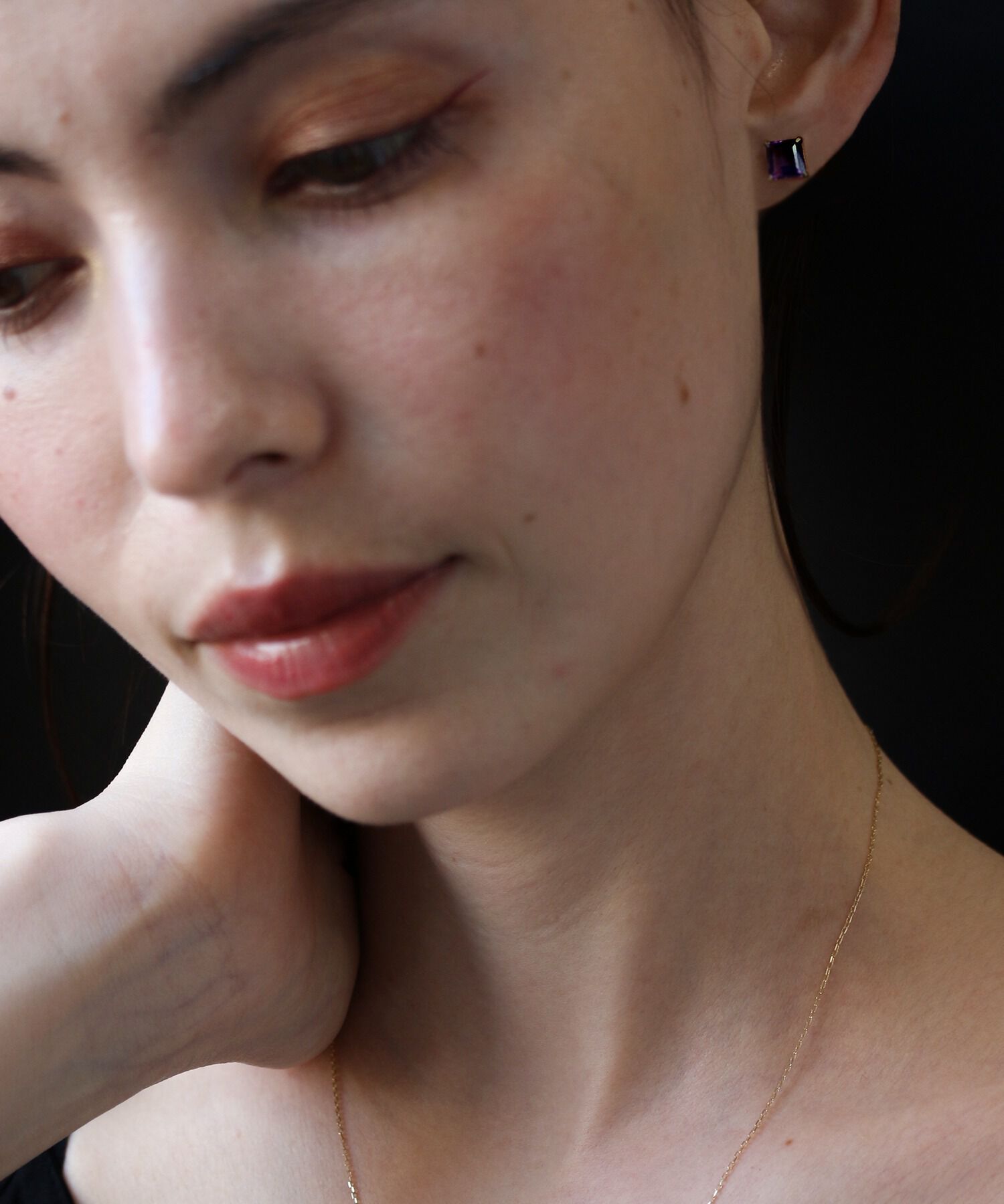  「アメジスト ピアス | K18 」|ピアス|