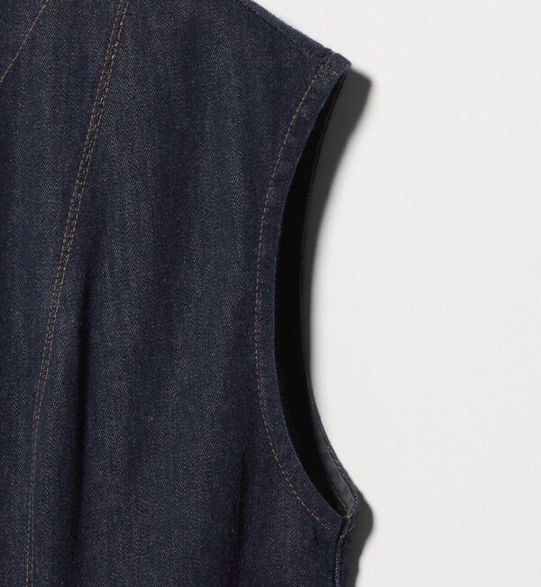 UNITED ARROWS「ステッチ Vネック デニムワンピース」|ワンピース|