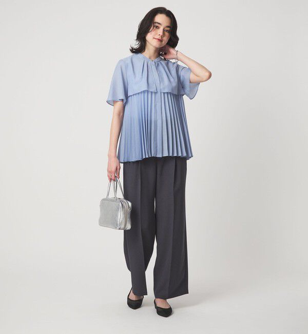 UNITED ARROWS green label relaxing「ヨーク プリーツ ショートスリーブ ブラウス」|シャツ・ブラウス|