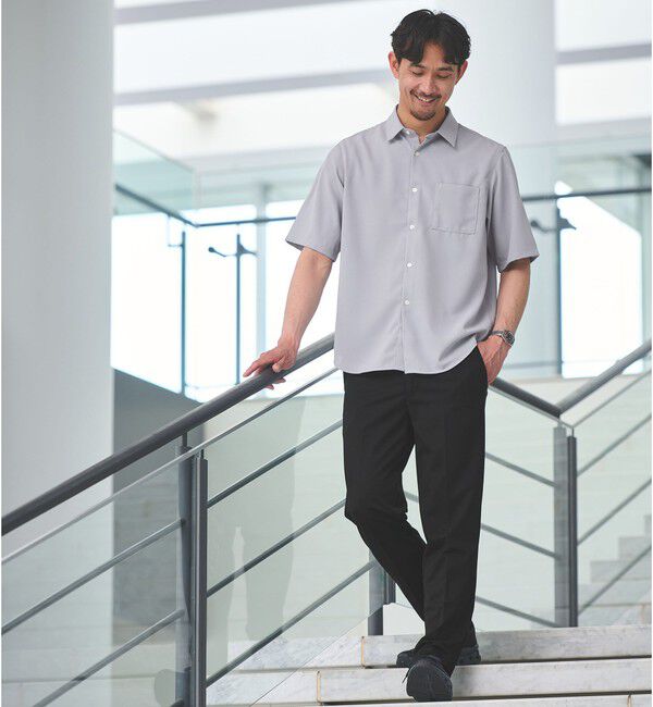 UNITED ARROWS green label relaxing「【WEB限定】JUST fit ソフト ドレープ 半袖 シャツ」|シャツ・ブラウス|