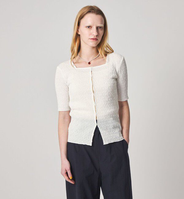 STEVEN ALAN「＜Steven Alan＞スクエアネック カーディガン」|カーディガン|OFF WHITE