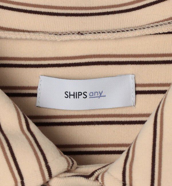SHIPS any「SHIPS any: ブラッシュド マルチボーダー ヘムタック スピンドル ポロシャツ◇」|ポロシャツ|