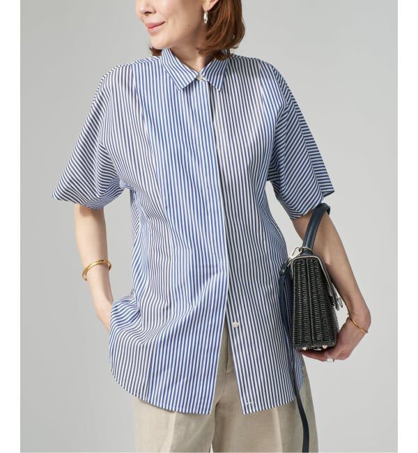 VERMEIL par iena「Stripe ハーフスリーブシャツ」|シャツ・ブラウス|