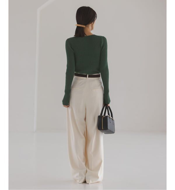 NOBLE「CO/SILK リブカーディガン」|カーディガン|