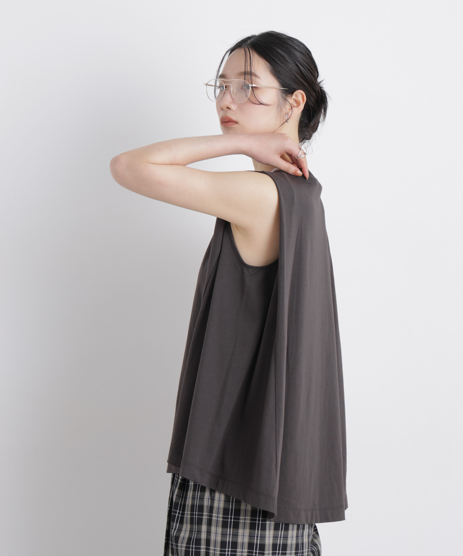 nano･universe「NANOFINE ボックスフレアカットトップス」|Tシャツ・カットソー|