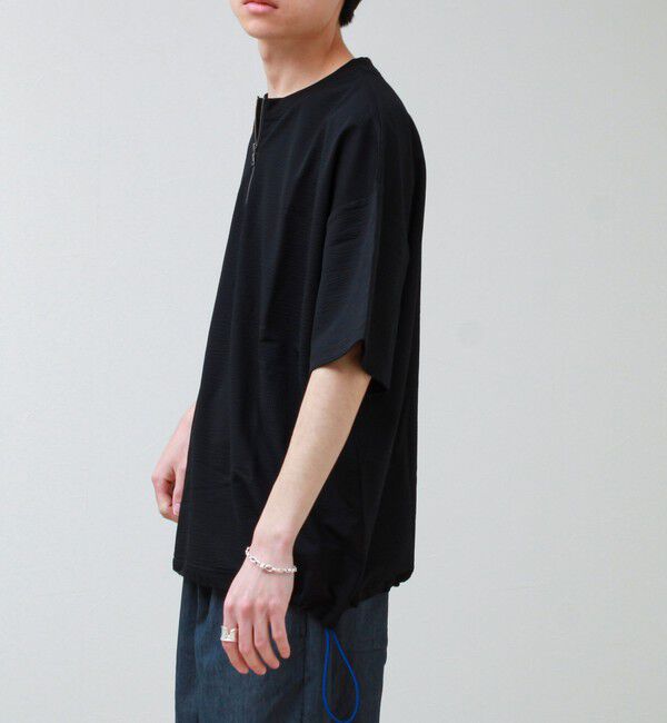GLOSTER「カットサッカー ハーフジップTシャツ」|Tシャツ・カットソー|