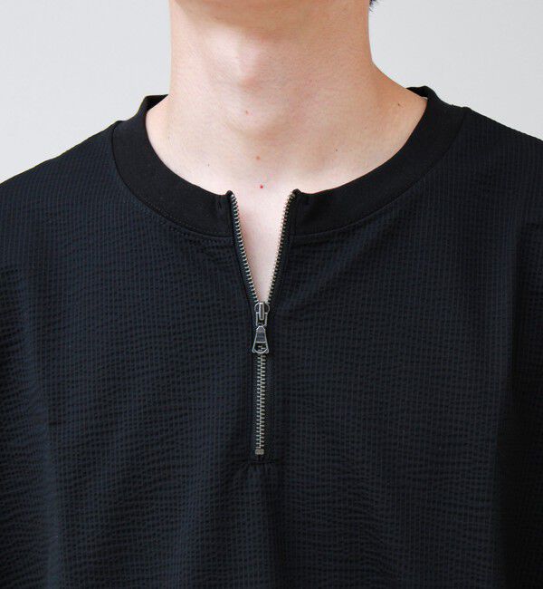 GLOSTER「カットサッカー ハーフジップTシャツ」|Tシャツ・カットソー|