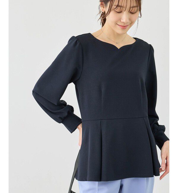 Rope&rsquo;Picnic「カットジョーゼットハートネックペプラムプルオーバー」|Tシャツ・カットソー|