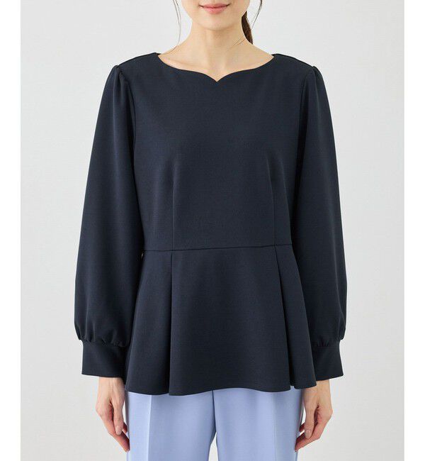 Rope&rsquo;Picnic「カットジョーゼットハートネックペプラムプルオーバー」|Tシャツ・カットソー|
