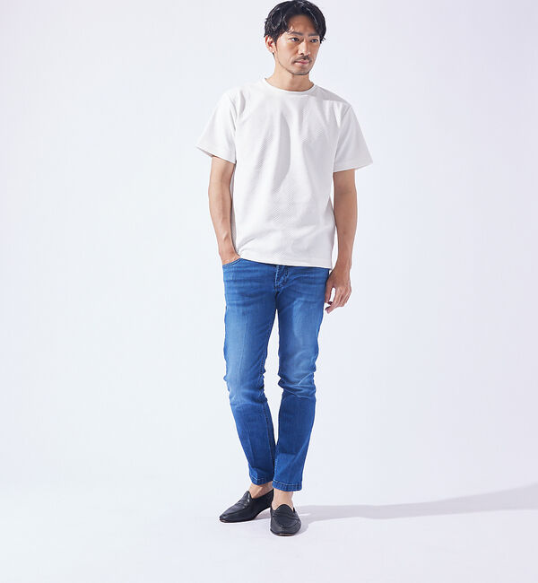 ABAHOUSE「ジオメトリック柄 クルーネック 半袖 Tシャツ」|Tシャツ・カットソー|