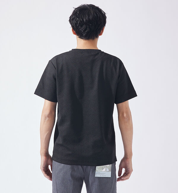 ABAHOUSE「ジオメトリック柄 クルーネック 半袖 Tシャツ」|Tシャツ・カットソー|