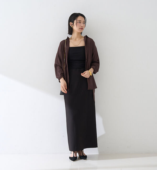 Rouge vif「【セットアップ対応】【3サイズ展開】ストレッチダブルクロスタイトスリットスカート」|スカート|