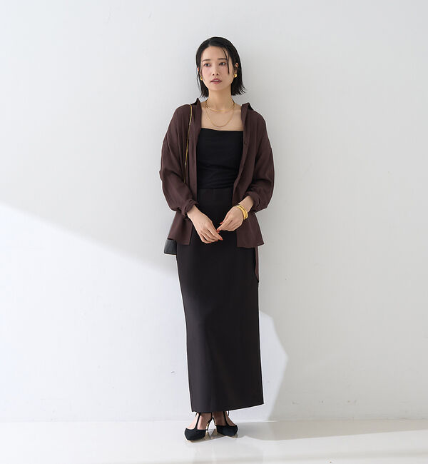 Rouge vif「【セットアップ対応】【3サイズ展開】ストレッチダブルクロスタイトスリットスカート」|スカート|