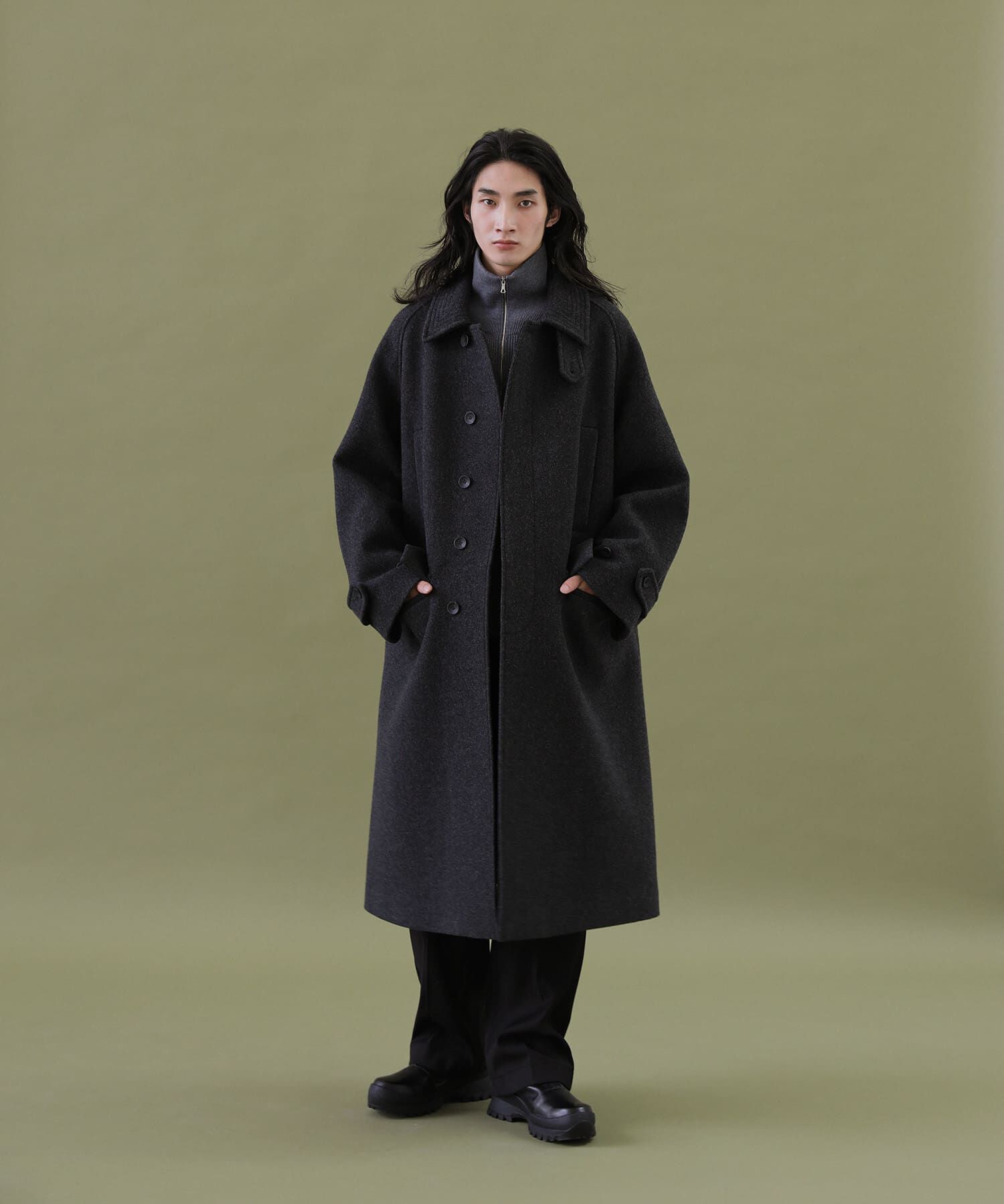 URBAN RESEARCH「ANOTHER OFFICE　Voyager Bold Balmacaan Coat」|ノーカラーコート|