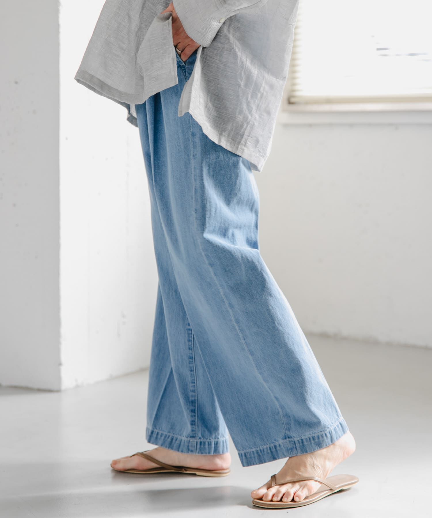 URBAN RESEARCH DOORS「FORK&SPOON　綿麻デニムパンツ」|デニム|