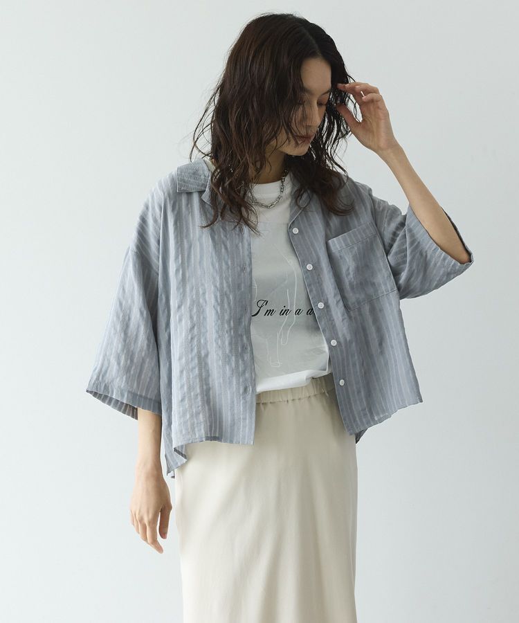 GARAGE OF GOOD CLOTHING「ストライプ開襟ハーフスリーブシャツ」|シャツ・ブラウス|