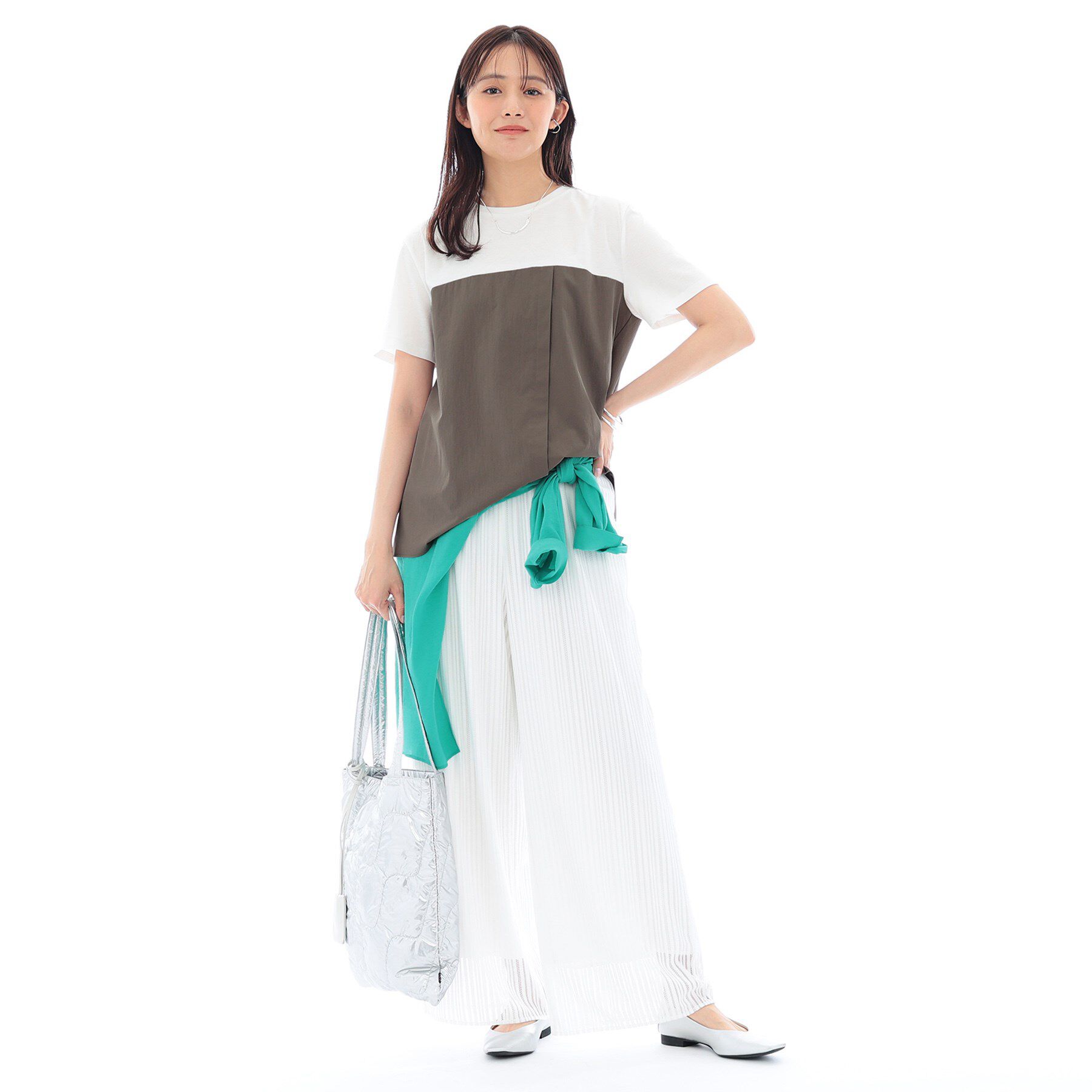 INDIVI「【洗える】ビスチェレイヤード風トップス」|Tシャツ・カットソー|