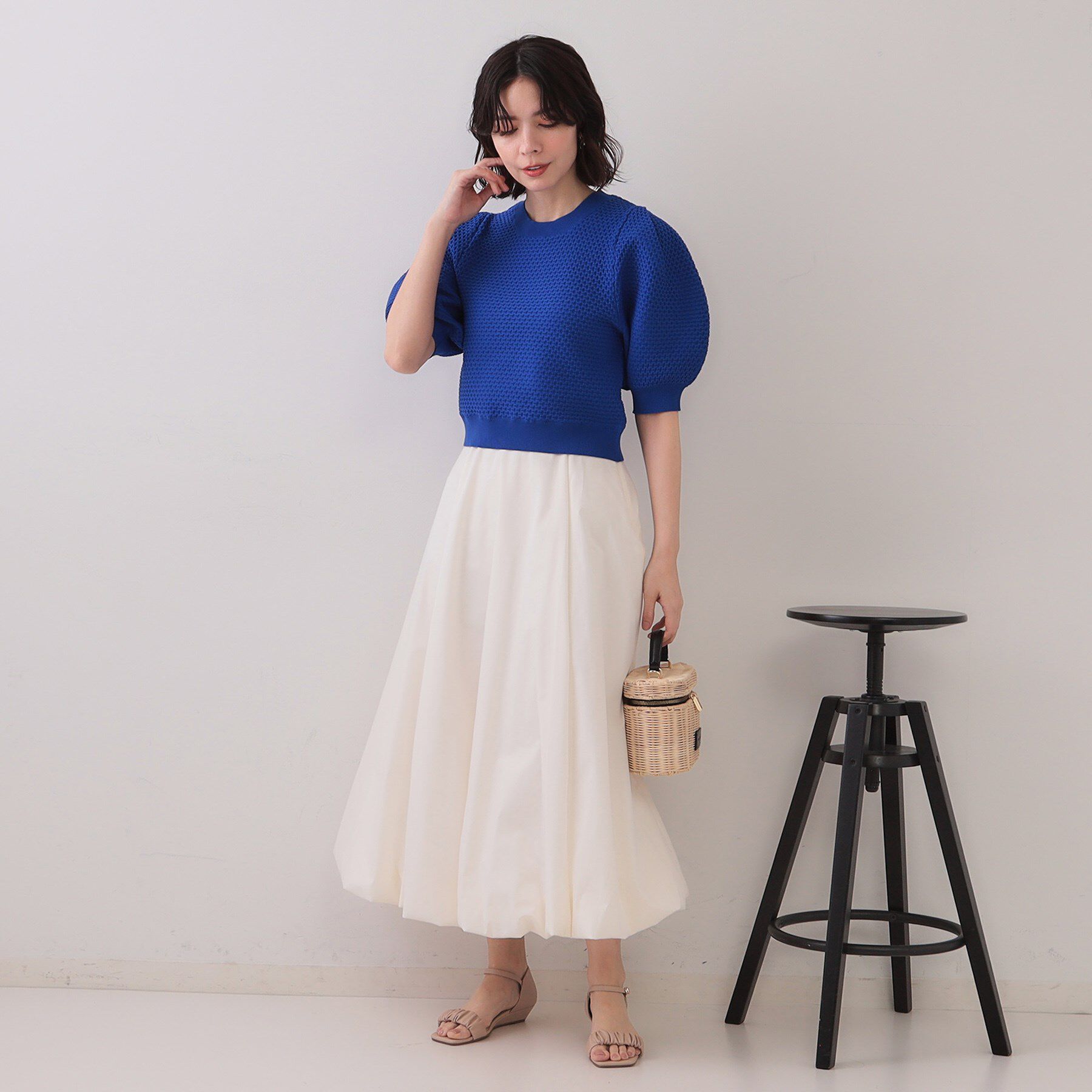 OPAQUE.CLIP「ぽこぽこパフスリーブニット【洗濯機洗い可／抗ピル】」|ニット・セーター|