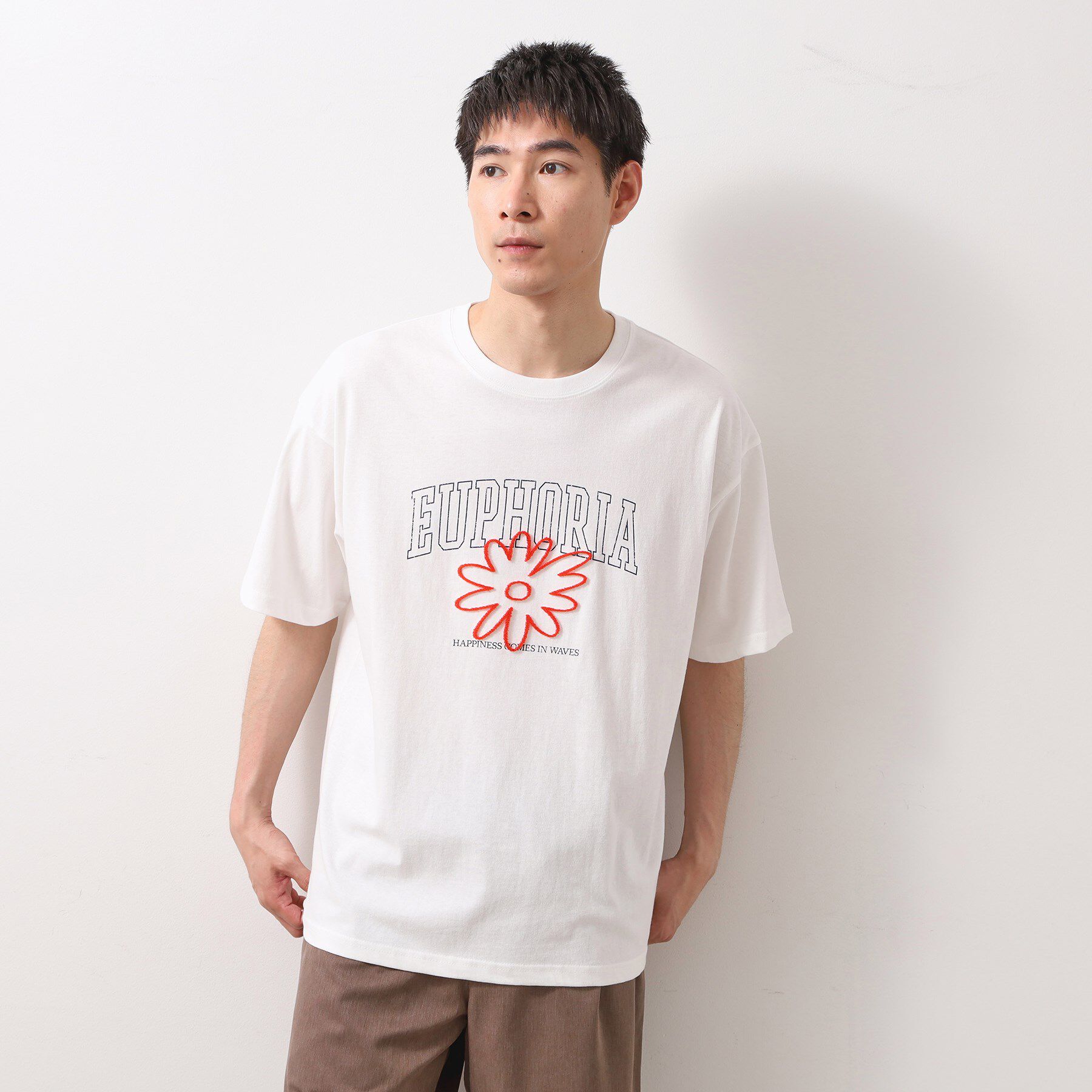 THE SHOP TK「刺繍ロゴ半袖Ｔシャツ　洗濯機OK/ユニセックス」|Tシャツ・カットソー|