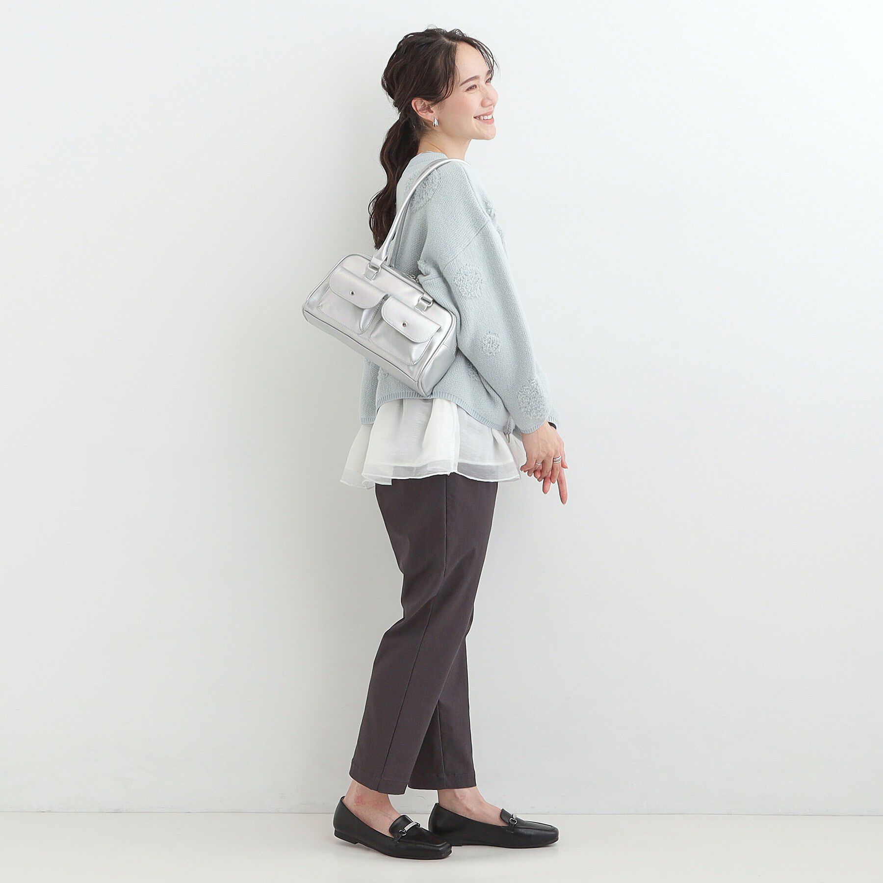 SHOO･LA･RUE「フラップポケット横長ボストンバッグ」|ボストンバッグ|