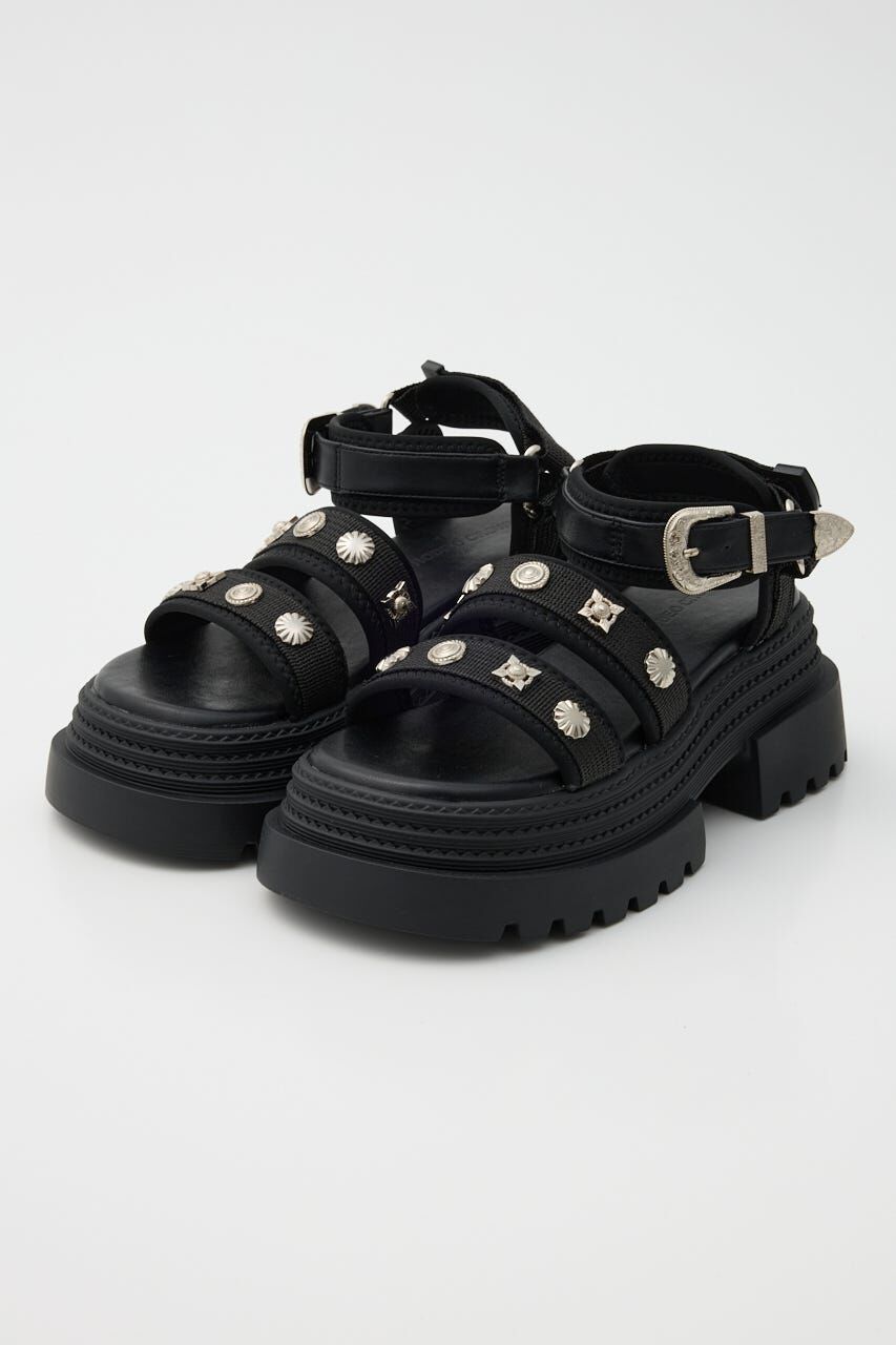 RODEO CROWNS「スタッズサンダル」|サンダル|BLK