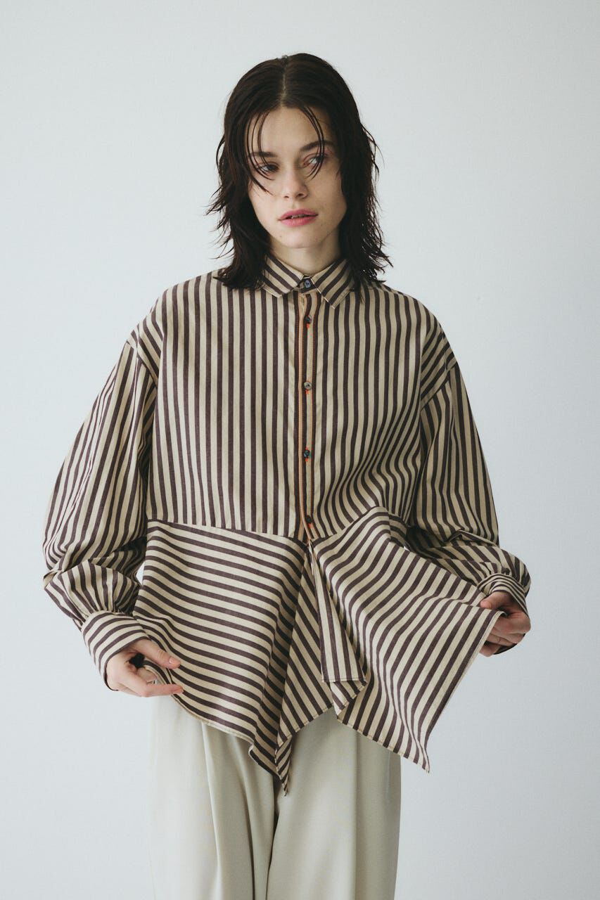 HeRIN.CYE「Flare hem shirt」|シャツ・ブラウス|柄BRN5